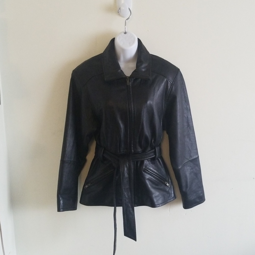 Tirage by Cougar black leather jacket
